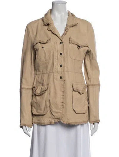 Pre-owned Jakett Leather Utility Jacket In Neutral
