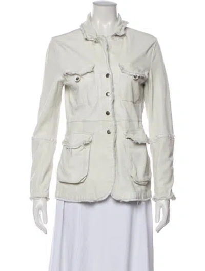 Pre-owned Jakett Leather Utility Jacket In Neutral