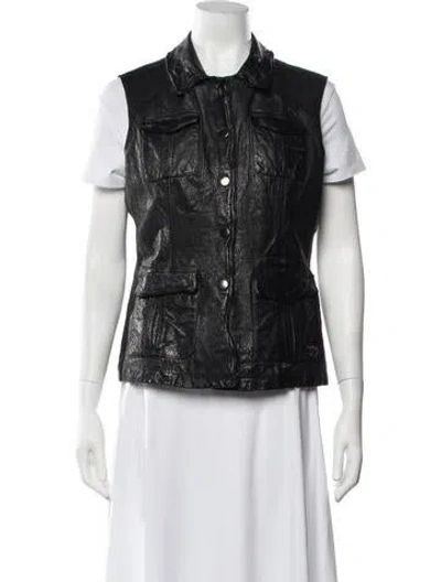 Pre-owned Jakett Leather Vest In Black