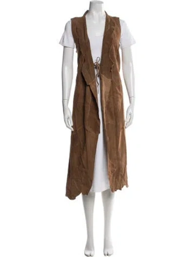 Pre-owned Jakett Leather Vest In Brown