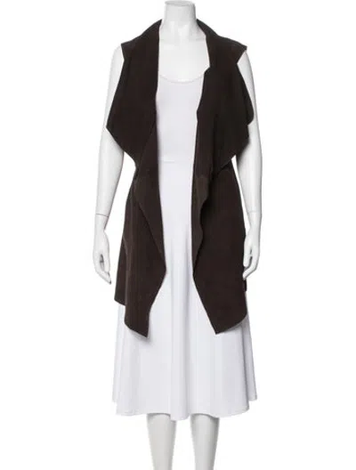 Pre-owned Jakett Leather Vest In Brown
