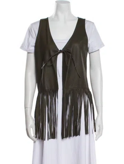 Pre-owned Jakett Leather Vest In White