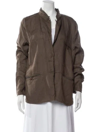 Pre-owned Jakett Linen Jacket In Brown