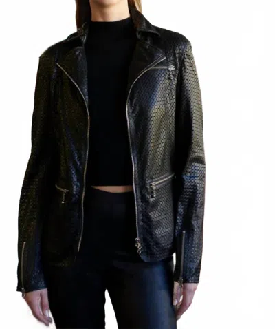 Jakett Nicole Perf Leather Jacket In Black