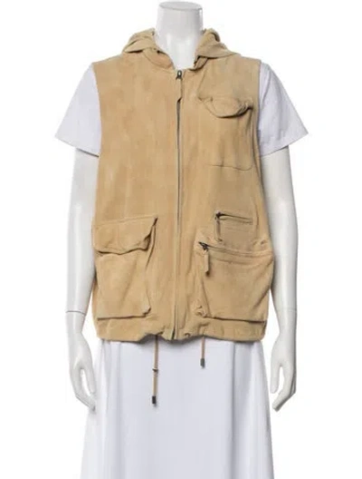 Pre-owned Jakett Suede Utility Jacket In Neutrals