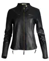 Jakett Women's Vespa Vintage Leather Jacket In Black