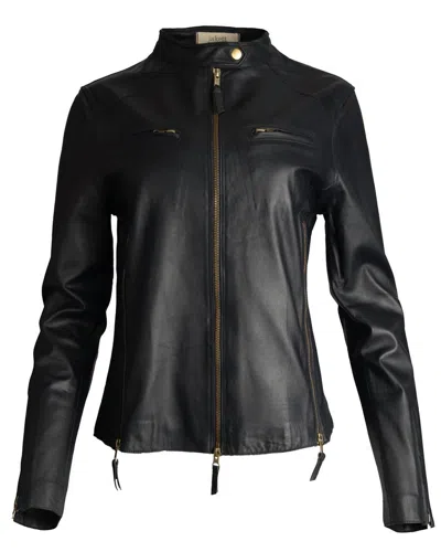 Jakett Women's Vespa Vintage Leather Jacket In Black
