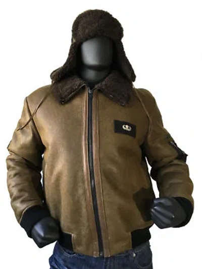 Pre-owned Jakewood Men's Olive Green U.s. Air Force Bomber Jacket & Hat Set Size 3xl
