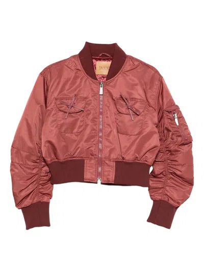 Jakke Burgundy Polyamide Bomber Jacket In Red