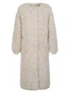Jakke Arc Textured Coat In Neutral