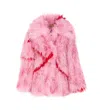 Jakke Cocoon Faux-fur Coat In Pink
