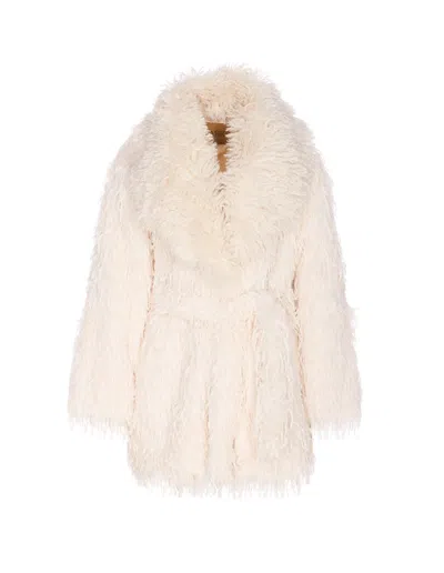 Jakke Tavi Faux-fur Coat In Neutral