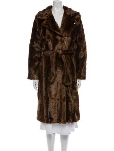 Pre-owned Jakke Faux Fur Coat W/ Tags In Brown