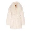 Jakke White Tavi Faux Fur Coat In Neutral