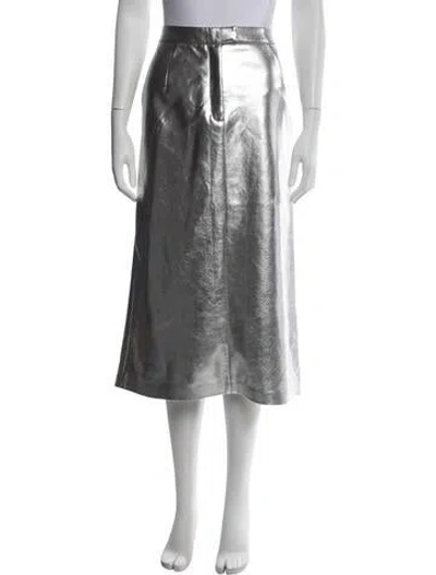 Pre-owned Jakke Midi Length Skirt In Metallic/silver