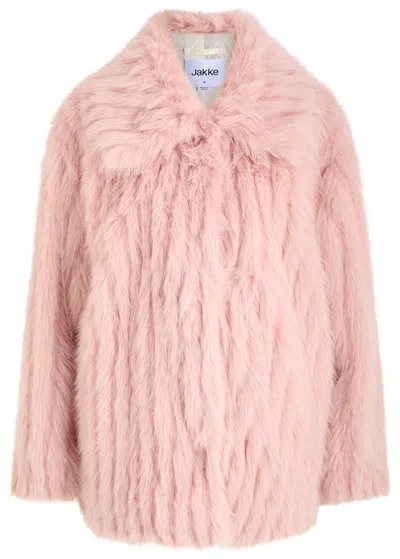 Jakke Rosemary Faux Fur Coat In Light Pink