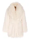 Jakke Tavi Faux-fur Coat In Neutral