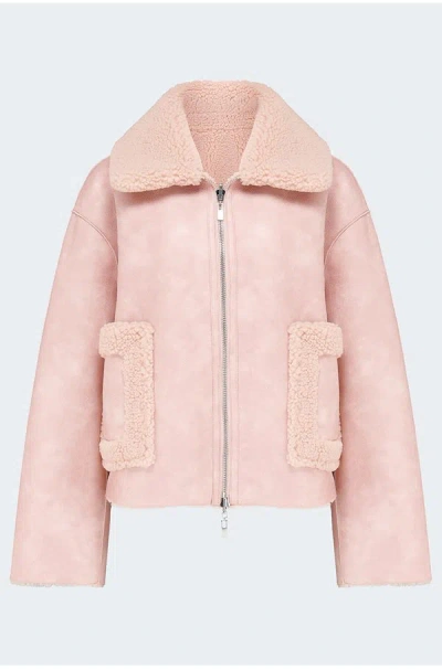 Jakke Vera Reversible Shearling Jacket In Pink