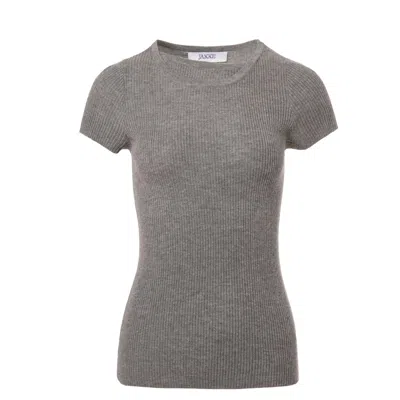 Jakke Women's Twin Collar Top - Grey In Gray