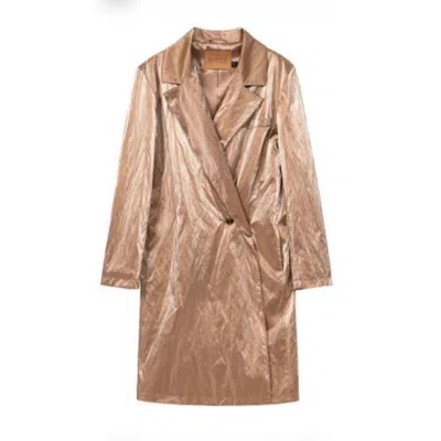 Jakke Women's Twisted Long Blazer - Pink Gold