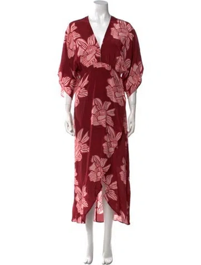 Pre-owned Jaline Silk Long Dress W/ Tags In Pink