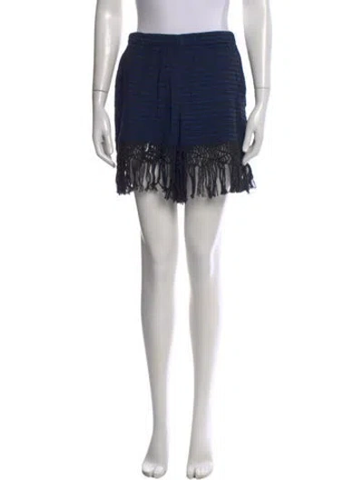 Pre-owned Jaline Striped Mini Shorts In Blue