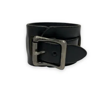 Pre-owned Jam Home Made X Number N Ine Number Nine Jam Home Made Leather Bangle Bracelet In Black