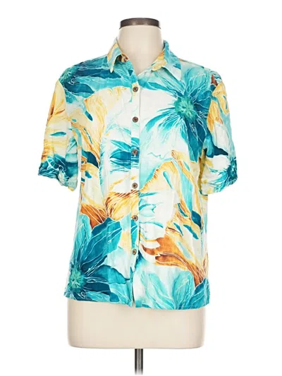 Pre-owned Jamaica Bay Short Sleeve Blouse In Blue
