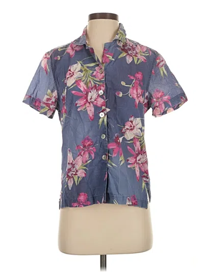 Pre-owned Jamaica Bay Short Sleeve Blouse In Blue