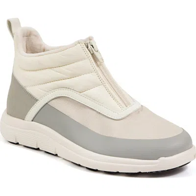 Jambu Laura Faux Fur Lined Wedge Ankle Boot In Stone White
