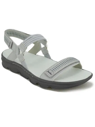 Jambu Seaside Water Ready Womens Ankle Strap Slingback Wedge Sandals In White
