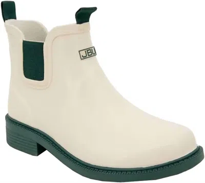 Jambu Women's Chelsea Floral Rain Boots In Cream Hunter Green In White