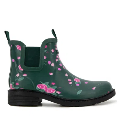 Jambu Women's Chelsea Floral Rain Boots In Green Floral Print