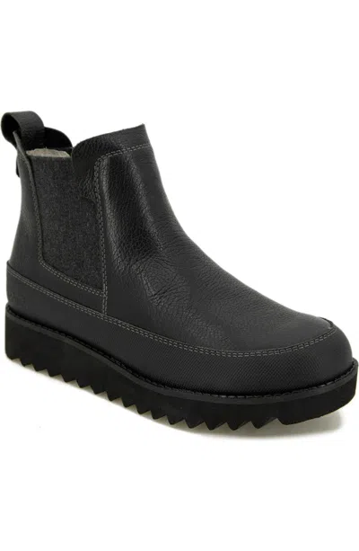 Jambu Women's  Gabby Boots Black Leather Waterproof Round Toe Chelsea Zap1079