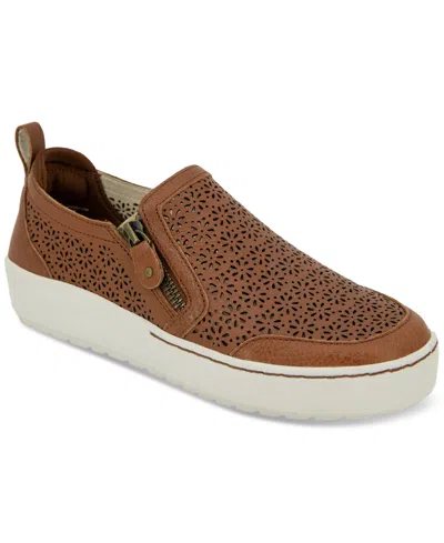 Jambu Women's July Wide Slip- On Zip Sneakers In Brown