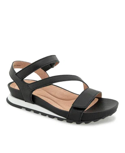 Jambu Women's Liza Casual Flat Sandal In Black