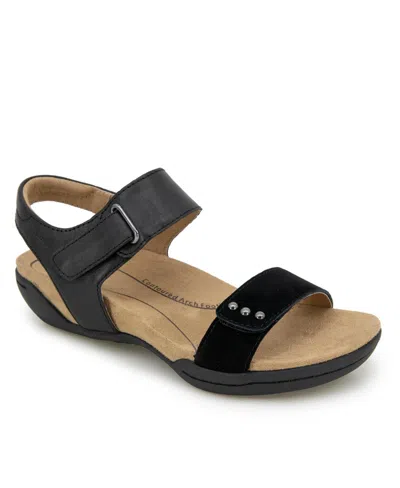 Jambu Morgan Womens Buckle Casual Strappy Sandals In Black
