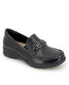 Jambu Women's Tabitha Slip On Flats In Black Leather