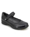 Jambu Tess Womens Adjustable Leather Mary Janes In Black