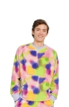 Jambys Floof Crew Crewneck In Neon Blur