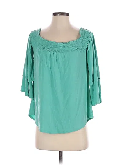 Pre-owned James & Joy Short Sleeve Blouse In Blue