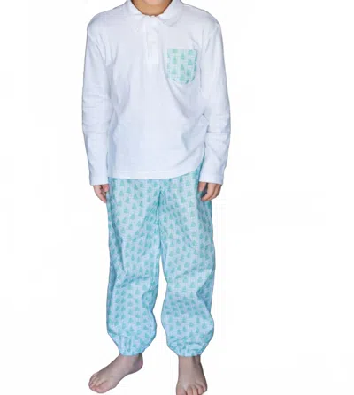 James & Lottie Kids' Boys Carter Pant Set In Gingham Christmas Tree In Multi