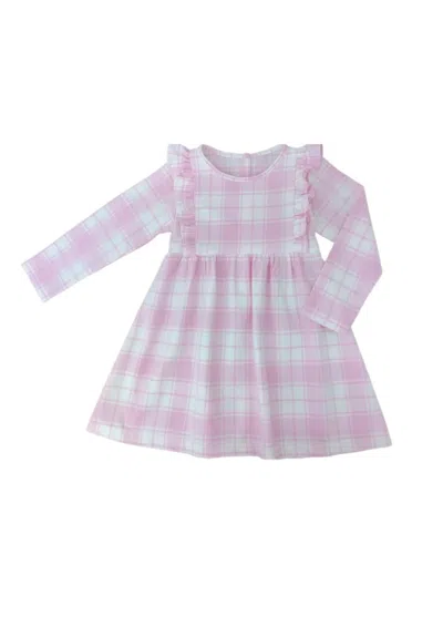 James & Lottie Kids' Girl's Harper Dress In Pink Check