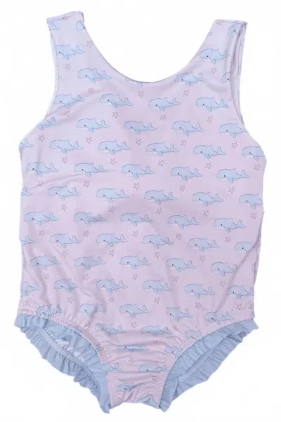 James & Lottie Kids' Girls Oh Whale Lottie One Piece Swimsuit In Light Pink