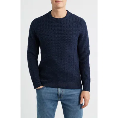 JAMES CAMPBELL JAMES CAMPBELL AYR HERRINGBONE STITCH COTTON & WOOL BLEND SWEATER
