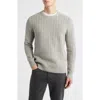 James Campbell Ayr Herringbone Stitch Cotton & Wool Blend Sweater In Brown