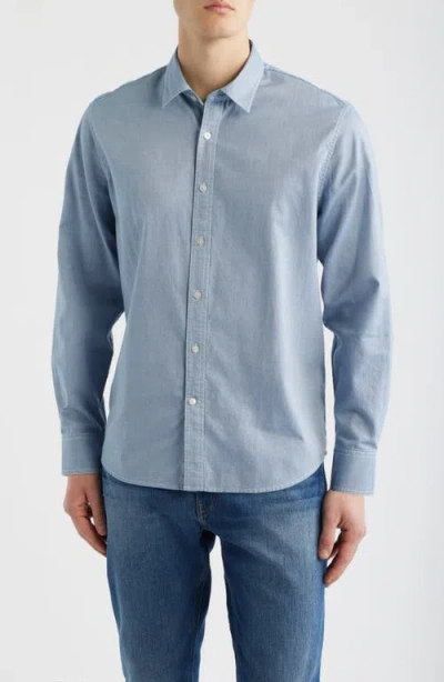 James Campbell Coronas Regular Fit Cotton Button-up Shirt In Blue