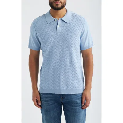 James Campbell Diama Polo Sweater In Blue