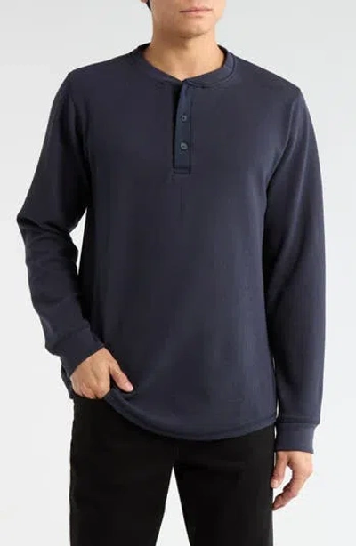 James Campbell Farle Knit Henley In Blue