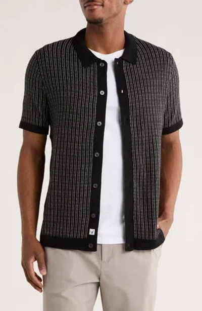 James Campbell Finoca Short Sleeve Cardigan In Black